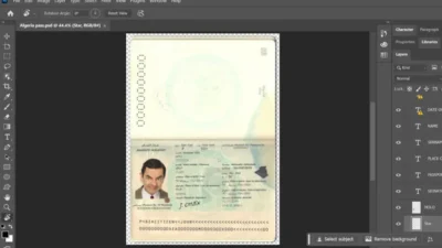 Algeria passport PSD template