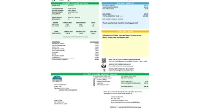 USA Florida City of Edgewater Utility Bill Word And PDF Template