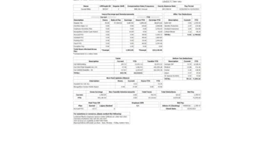 USA Lockheed Martin PayStub Word And PDF Template
