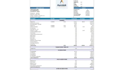 USA Aerotek PayStub Template in Word And PDF Format (12 Pages)