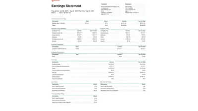 USA Gusto PayStub Word and PDF Template