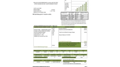 USA Kansas Victory Electric Utility Bill Word And PDF Template