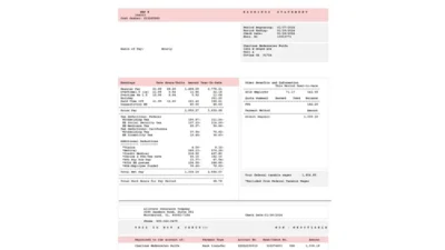 USA Allstate Pay Stub Word And PDF Template (2 Pages)