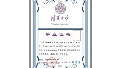 China Diploma of Tsinghua University PSD Template