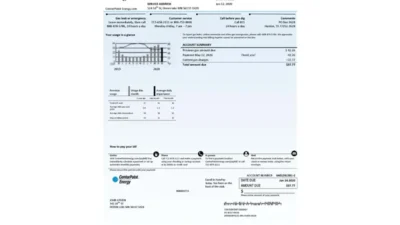 USA Texas Center Point Energy Utility Bill Word And PDF Template