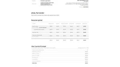 Mexico Klar Financial Statement Word And PDF Template (5 Pages)
