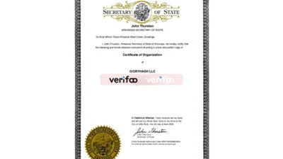 US LLC Arkansas Certificate template in word And PDF template