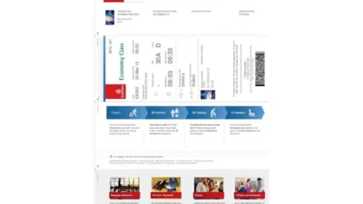 Realistic Asian airline ticket Template