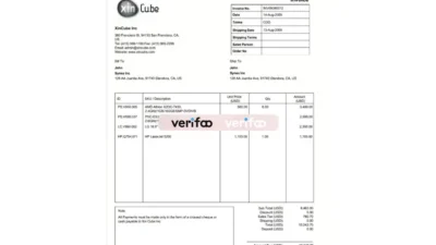 United States XinCube Invoice Template in word and pdf format