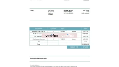 USA Letz Go Tours and Travels invoice template Free Download