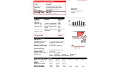 Spain E.ON Electricity Utility Bill Word And PDF Template