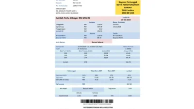 Malaysia Tenaga Nasional Electricity Utility Bill Word And PDF Template