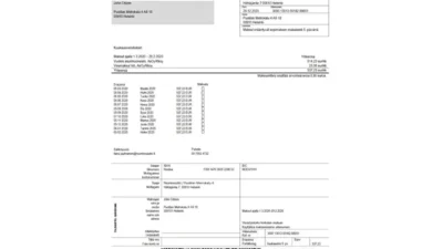 Finland Nuorisosaatio Youth Foundation bill template in Word format