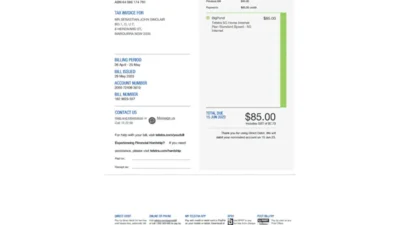 Australia Telstra Internet Bill Word And PDF Template