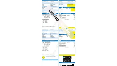 Peru Sedapal La Atarjea water utility bill template in Word and PDF format