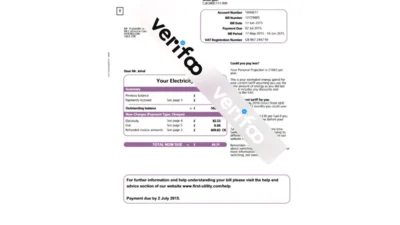 UK First Utility Utility Bill Template