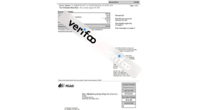 NewYork RG&E Bill Template