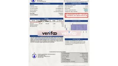 Illinois Water Bill Psd Template – US Proof of Address