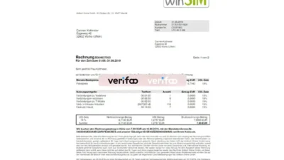 Germany WinSIM Invoice Template