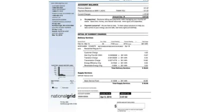 USA National Grid Bill Template psd