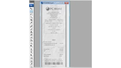 pc world receipt template psd file