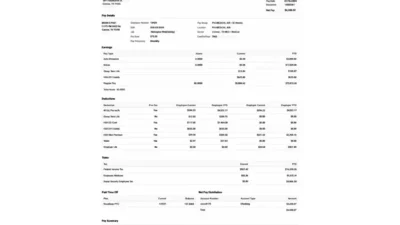 USA PHI Air Medical Paystub Word And PDF Template