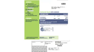 France SUEZ Eau Utility Bill Template in Word and PDF Format