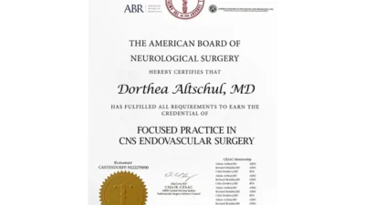 American board of neurological surgery Medical Certificate PSD Template