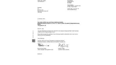 Swiss insurance company Word And PDF Template