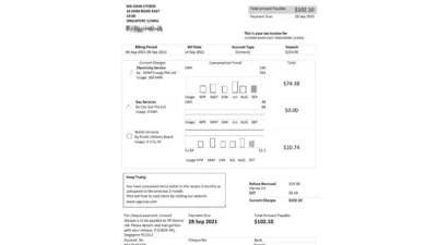 Singapore SP Group Uility Bill Template In Word And PDF Format (2 pages)