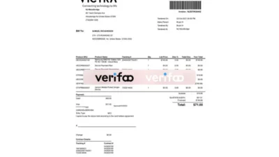USA Victra Sale Invoice US consumer shopping bill Template