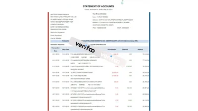 india Yesbank Statement Template