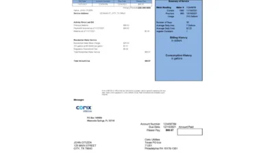 USA Corix Utilities Bill Template In Word And PDF Format