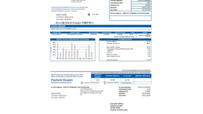 USA Washington Sunnyside Utilities water utility bill template