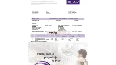 Poland Play Utility Bill Template In Word And PDF Format (Version2)