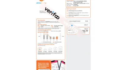 Australia Alinta Energy gas utility bill template in Word and PDF format