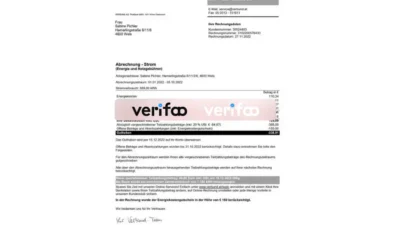 Austria Verbund Energy Utility BillAustria utility bill pdf template