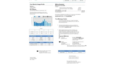 USA Philadelphia PPL Utility Bill Word And PDF Template