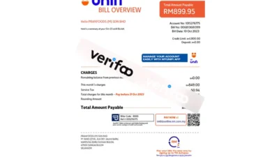 Malaysia Unifi Utility Bill Template
