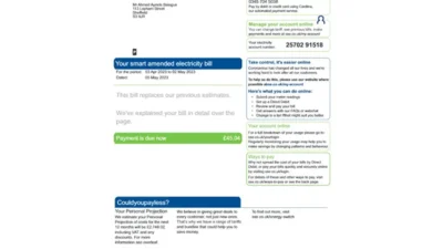 Free Download UK SSE Energy (Southern Electric) utiltiy bill Template