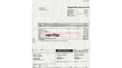 Denmark Utility Bill psd Template: Denmark Proof of address psd template