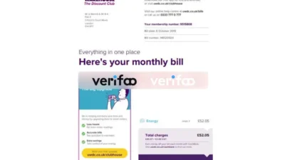 UK Warehouse Utility Bill Template