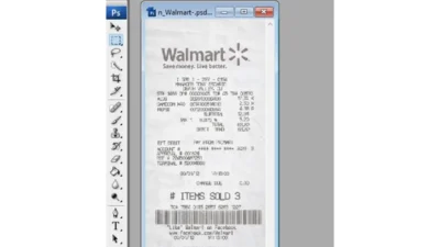 Fake Walmart Receipt template – editable psd file