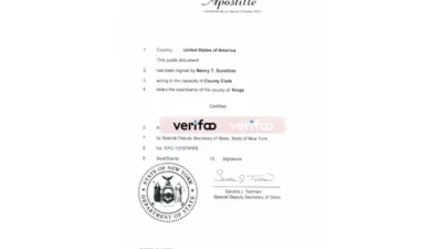 USA APOSTILLE Editable PSD Template