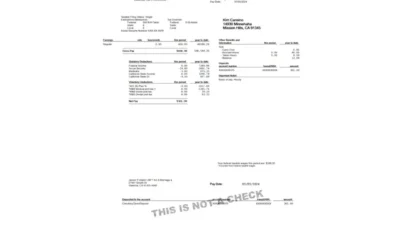 USA James P Walsh LMFT Inc Earnings Statement Word And PDF Template (4 Pages)