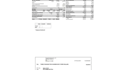 USA Pogue Construction Co PayStub Word And PDF Template (4 Pages)