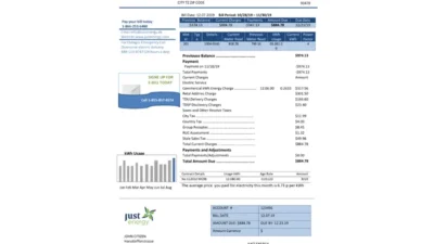 Germany Just Energy Utility Bill Word And PDF Template