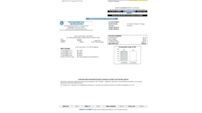 USA New York Port Washington Water District Utility Bill Word And PDF Template