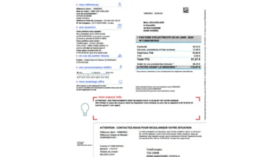 French TotalEnergies Utility Bill Template in Word And PDF format