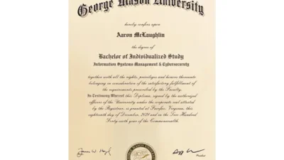 Fake Certificate from George Mason University Template